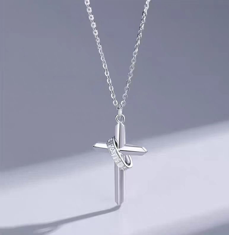 Cross Necklace with Pure Silver Pendant - Couples' Style