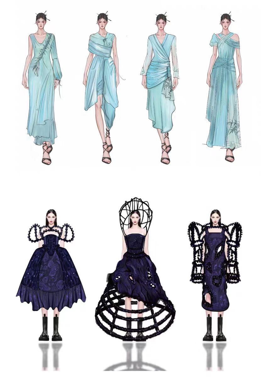 AI Style Sketches, CDR Black & White Line Art, Pattern Creation & Copy Drawing