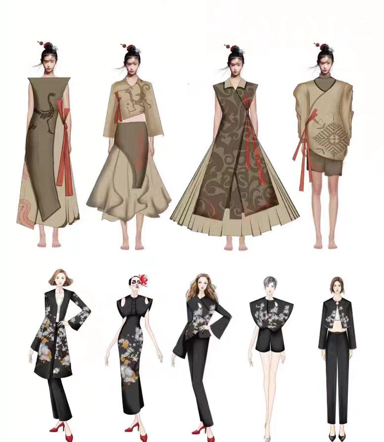 AI Style Sketches, CDR Black & White Line Art, Pattern Creation & Copy Drawing