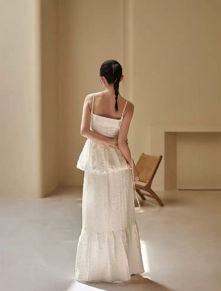 Flower bud suspender top half skirt two-piece clothing 1:1 paper sample cropping