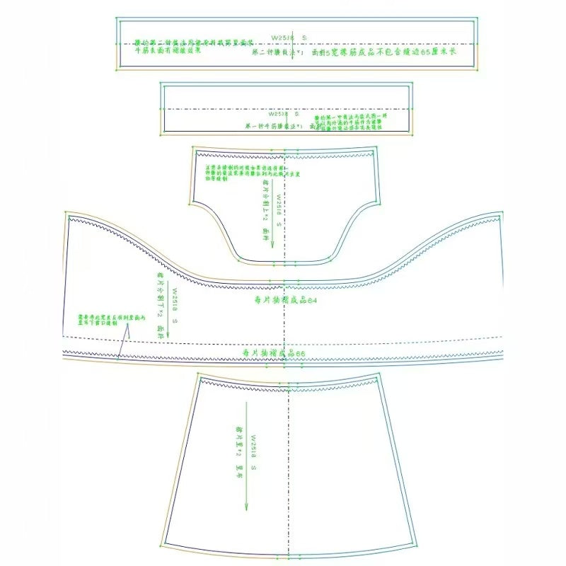 Flower bud suspender top half skirt two-piece clothing 1:1 paper sample cropping
