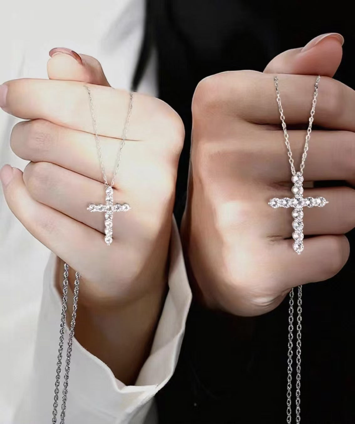 Cross Necklace with Pure Silver Pendant - Couples' Style