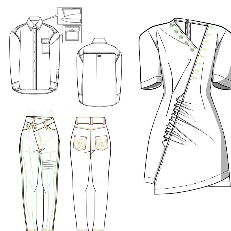 Digital Product (Non-Physical Item) Fashion Design Sketch