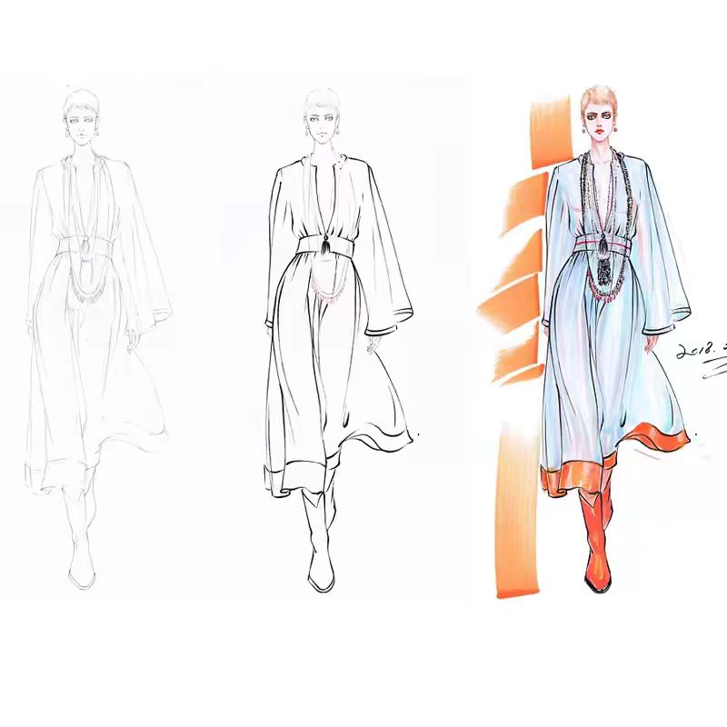 Digital Product (Non-Physical Item) Fashion Design Sketch